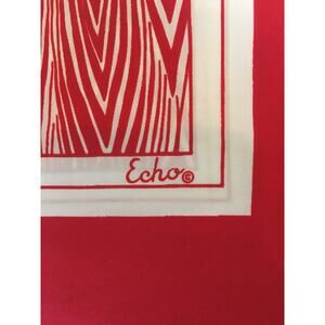 Red and White Vintage Patterned Scarf